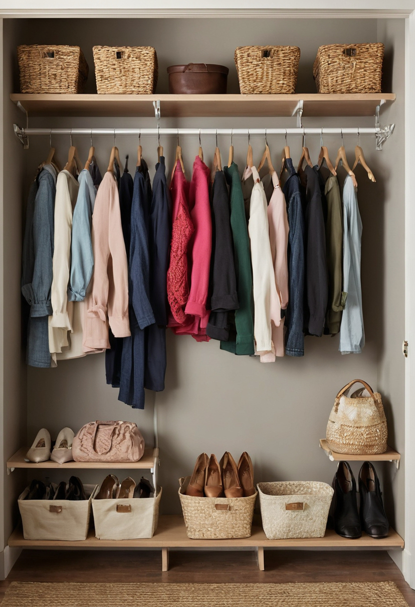 Shared closet hanging space should be changed only after counting short, long, and repeat-use clothing editorial visual