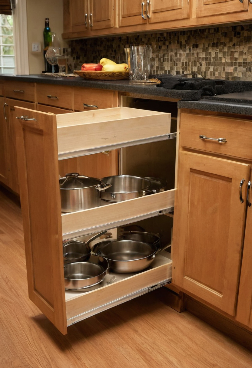 Practical visual for Will the retrofit pull-out fit the measured kitchen base cabinet